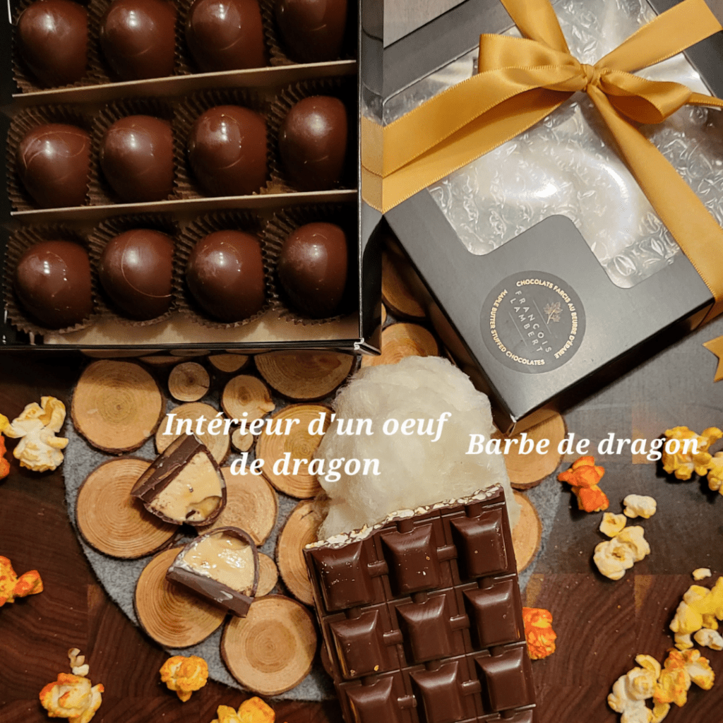Chocolats fabriqués au Québec et disponibles chez Bulles et chiffons.